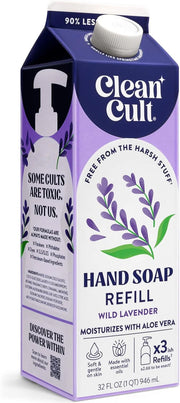 Cleancult Liquid Hand Soap Refill - Wild Lavender - Moisturizes Dry & Sensitive Skin - Made with Aloe Vera & Lavender Esse...