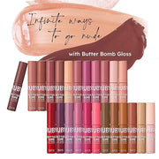 Ruby Kisses Lip Gloss Butter Bomb Gloss Non-Sticky Lip Gloss Vitamin E Natural Nude Lip Makeup - 7.8mL (0.26 US fl.oz) (Ta...