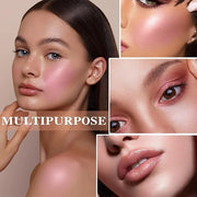 Cream Blush Stick with Brush,Waterproof Multi Cream Makeup Stick,Lightweight,Long-lasting,2 in 1 Multi Blush for Cheeks & ...