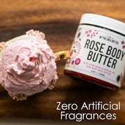 Rose Body Butter for Dry Skin with Whipped Shea Butter and Pure Essential Oil | Ultra Hydrating Rose Lotion for Women | Al...