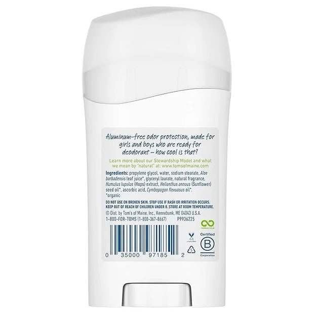 Tom's of Maine Aluminum-Free Wicked Cool! Natural Deodorant for Kids, Freestyle, 1.6 oz. 3-Pack (Packaging May Vary) - Pro...