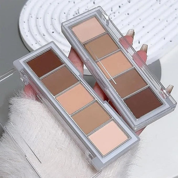 evpct 5Colors Matte Nude Eye Shadow Palette Makeup for Older Women, Nude Pink Brown Cocoa Neutral Matte Smokey Cream Mini ...