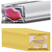 40 Pairs Eye Mask & Lip Mask, Moisturizing Lip Masks, 24K Gold Gel Crystal Collagen Under Eye Patches for Dark Circles, Wr...