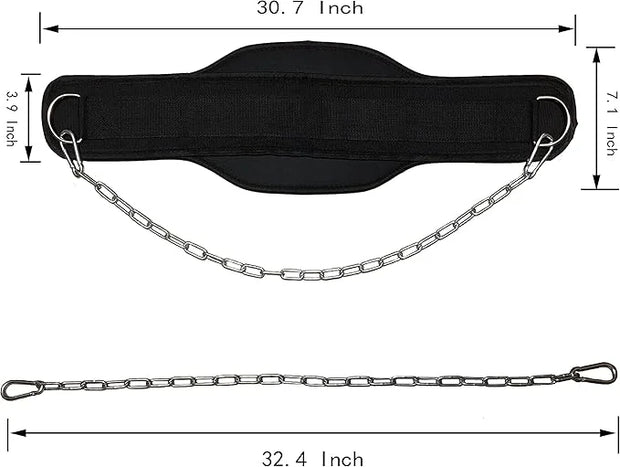 Weight Lifting Belt with Chain Fitness Dip Belt - Product Image