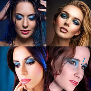 9-Color Glitter Matte Eyeshadow Palette, Silver Grey, Light Blue, Highly Pigmented Waterproof Corpse Bride Makeup for Blue...