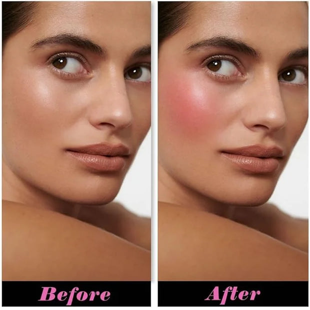 Single Warm Orange Matte Cream to Powder Blush Makeup Palette, Cheeks Face Blushes for Older Women, Natural Monochrome Blu...