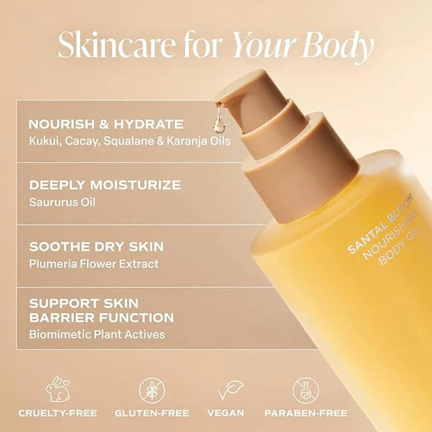 Saltair Body Oil. Luxurious Santal Bloom After Shower and Bath Oil Moisturizer for Women and Men. Botanical, Non-Greasy, a...