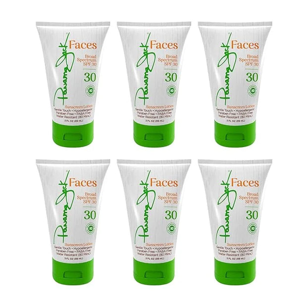 Panama Jack Faces Sunscreen Lotion - SPF 30, Broad Spectrum UVA/UVB Protection, Hypoallergenic, PABA, Paraben, & Gluten Fr...
