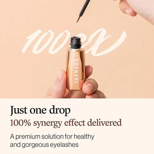 COSNORI Eyelash Serum 100 EX - Intensive Eyelash Care Serum – Slim Brush Type Hydration Booster– Irritation Free - Peptide...