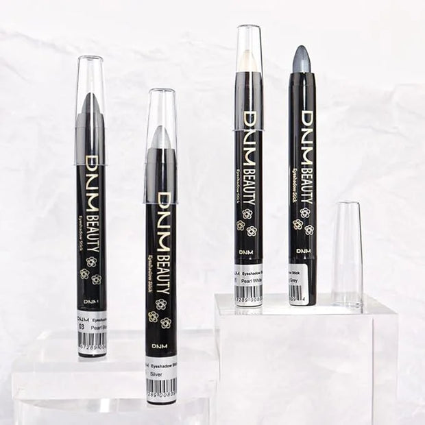 evpct Silver Shimmer Cream Eye Shadow Brightener Sticks Set for Eyes, Silver Shimmery Matte Pencil Eye shadow Applicator S...