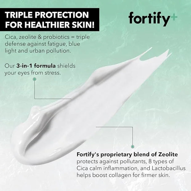 Fortify 9-in-1 Natural Skincare Eye Cream - De-Puffing & Protecting, Dermatologist Tested - Hydrates & Refreshes, Made in ...