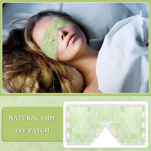 Jade Eye Mask and Jade Comb Set Includes Weighted Eye Mask to Eliminate Wrinkles Puffiness Headache and Migraine Relief Ha...