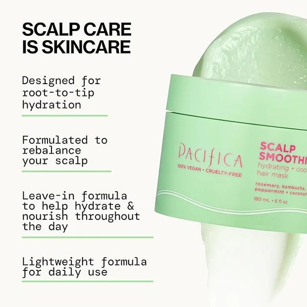 Pacifica Scalp Smoothie Hydrating Scalp Treatment & Leave-On Hair Mask, Cooling Relief for Dry, Flaky, Itchy Scalp & Thinn...