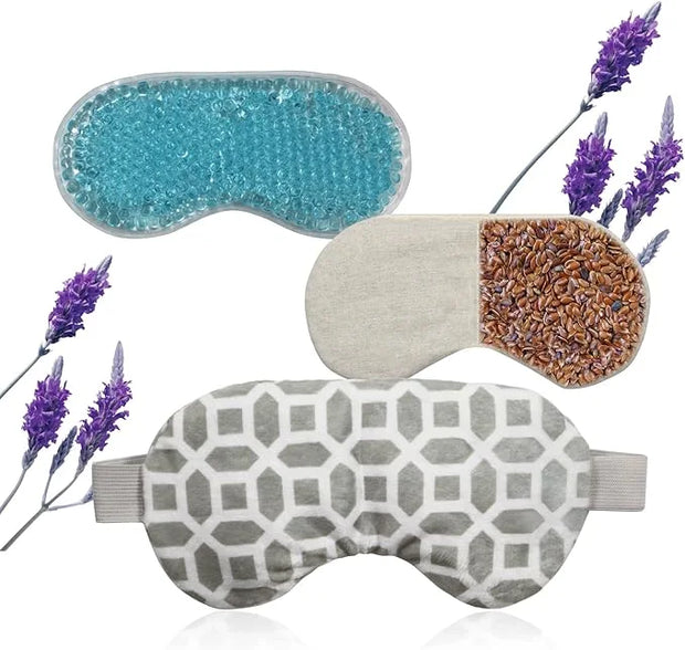 ZNÖCUETÖD Bundle of Cooling Face Mask Ice Face Mask for Puffy Face and Microwaveable Heat Eye Mask for Dry Eyes, Puffy Eye...