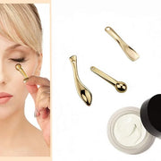 3Pcs Metal Makeup Spatula Mini Spoon and Eye Cream Massage Sticks Beauty Scoop for Facial Cosmetic Face Cream - Product Image