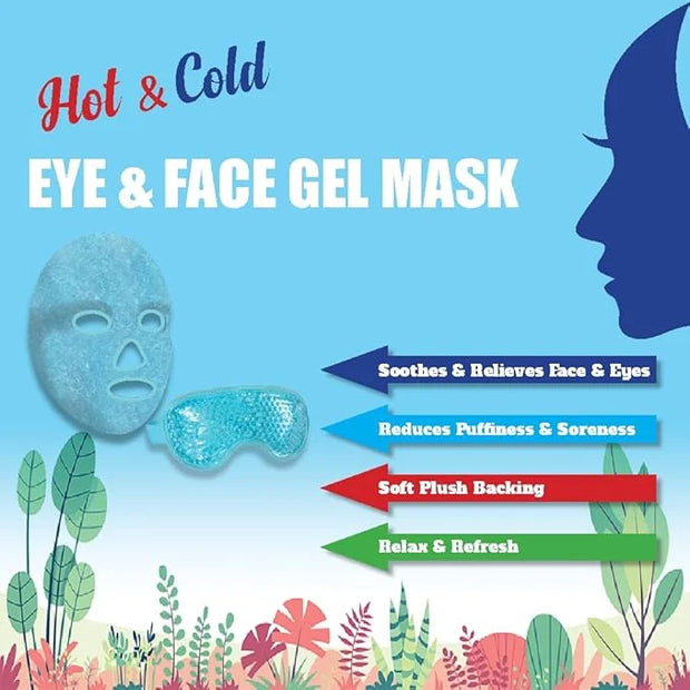 USA Merchant - 2PCs Cold & Hot Face and Eye Gel Mask, Reduce Puffiness, Dark Circles, Swelling, Headache, Skin Care Reusab...