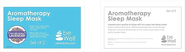 Aromatherapy 2pack Lavender Scented Eye Mask,Sleep Mask (Navy Blue/Tan)… - Product Image