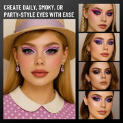 Purple Eyeshadow Palette with Mirror Lilac Violet Plum Tones Matte Shimmer Glitter 6 Colors Mini Eye Shadow Pallet Travel ...