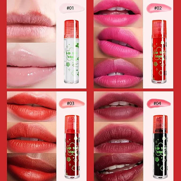 4 Pcs Roll-on Lip Gloss Set, Clear Lip Gloss Glaze Water Light Formula, Plumping Lip Oil, Long Lasting Hydrating & Moistur...