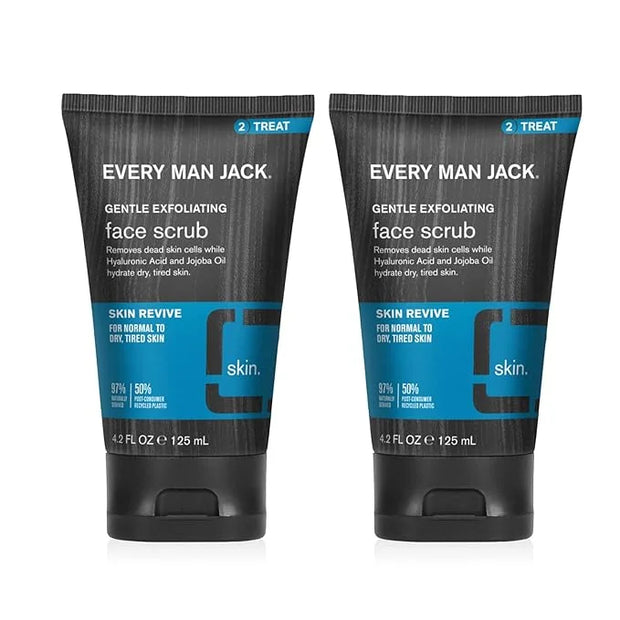 Every Man Jack Gentle Exfoliating Face Scrub For Men- Exfoliate Away Dead Skin, Moisturize, and Revive Tired Skin with Joj...