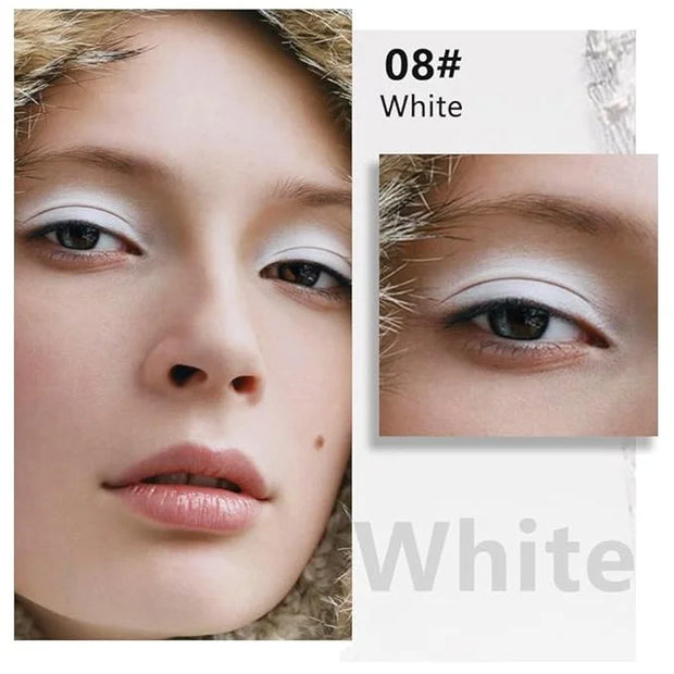 Kaely Pressed Single Eyeshadow Makeup, White Matte Highly Pigmented Monochrome Eye Shadow Palette, Waterproof Neutral Powd...