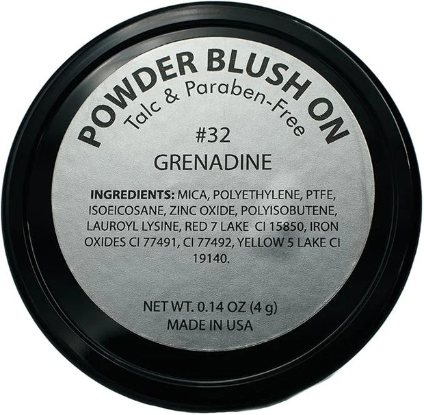 Grenadine Orange Coral Summer Red Blush Pressed Cheek Color Powder, Talc & Paraben Free, 4 Grams, No Animal Testing & Crue...