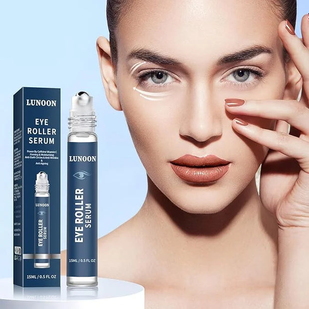 Caffeine Eye Serum for Dark Circles, 3 PCS Under Eye Ice Roller Serum for Anti Aging, Puffiness, Fine Lines, Wrinkles, Car...