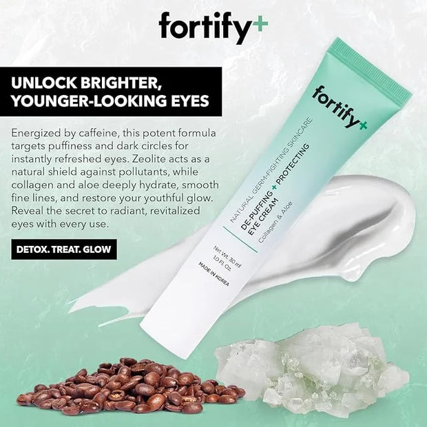 Fortify 9-in-1 Natural Skincare Eye Cream – Anti-Aging Under Eye Cream for Dark Circles, Puffiness & Bags Under Eyes – 30M...
