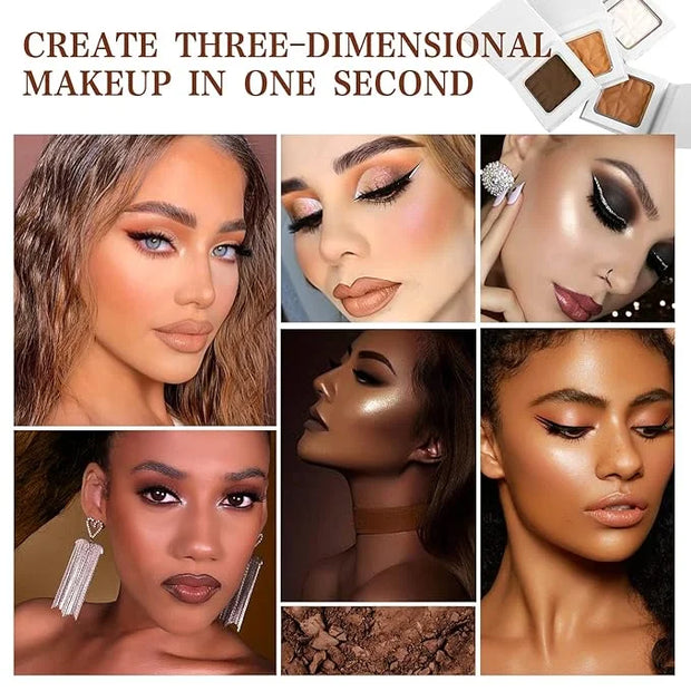 Matte Light Bronzer Palette,Perfect Finish Hd Powder,Professional Bronzering