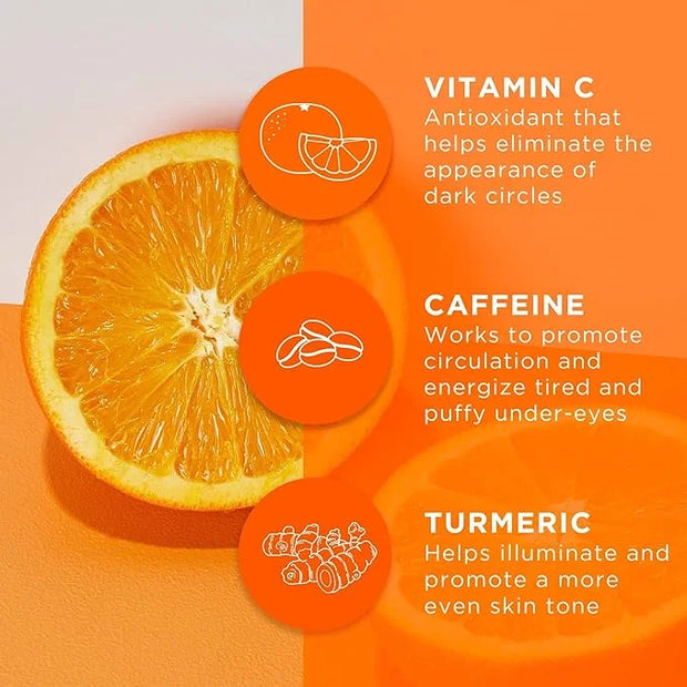 Andalou Naturals Luminous Eye Serum, Illuminating Eye Cream for Dark Circles and Puffiness, Vitamin C, Caffeine & Goji Gly...