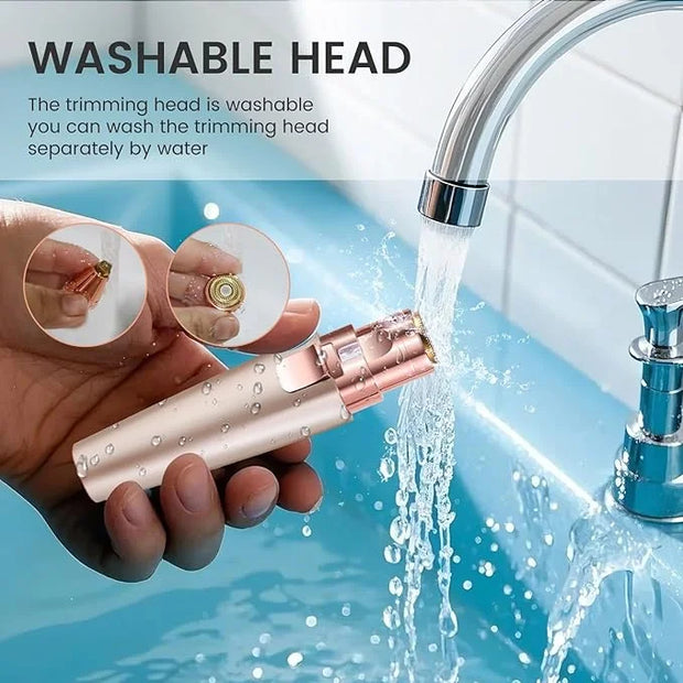 Hatteker Eyebrow Facial Trimmer, 2 in1 Rechargeable Hair Removal and Eyebrow Shaver - Face Lips Body Painless Razor with B...