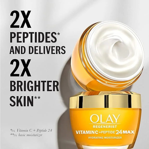 Olay Vitamin C MAX Face Moisturizer, Brightening Cream for Women, Hydrating, Evens Tone, Dark Spot & Hyperpigmentation Red...
