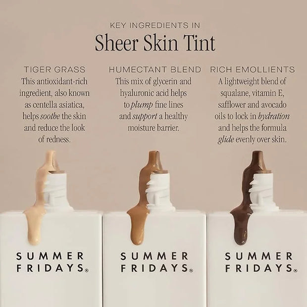 Summer Fridays Sheer Skin Tint - Tinted Moisturizer with Hyaluronic Acid - Helps Diminish Uneven Skin Tone - Sheer to Ligh...