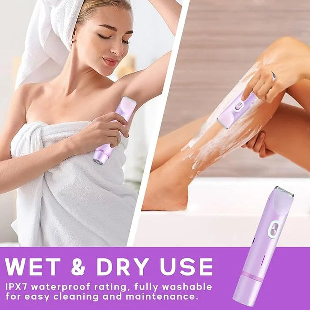 2025 New Electric Womens Shaver, 2-in-1 Body Shaver & Bikini Trimmer for Women, Waterproof Wet & Dry Use Body Hair Electri...