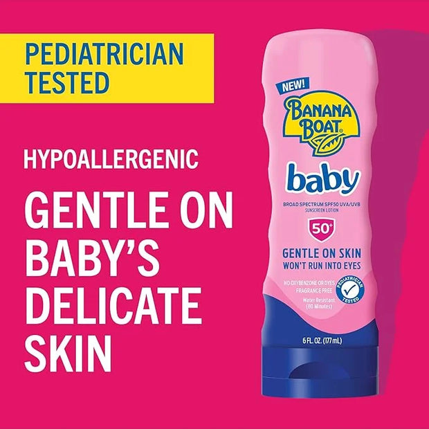 Banana Boat Baby Sunscreen SPF 50, 6oz | SPF 50 Sunscreen for Babies and Toddlers, Beach Essentials, Baby Sunblock, 6oz - ...