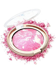 Baked Powder Blush, Glow Marbleized Blush Powder Palette,Lightweight Shimmery Facail Blusher for Face Cheeks,Eyeshadow & H...