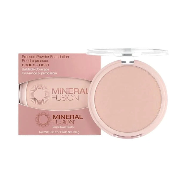 Mineral Fusion Pressed Powder Foundation, Cool 2 - Fair/Med Skin w/ Pink/Red Undertones, Age Defying Foundation Makeup wit...