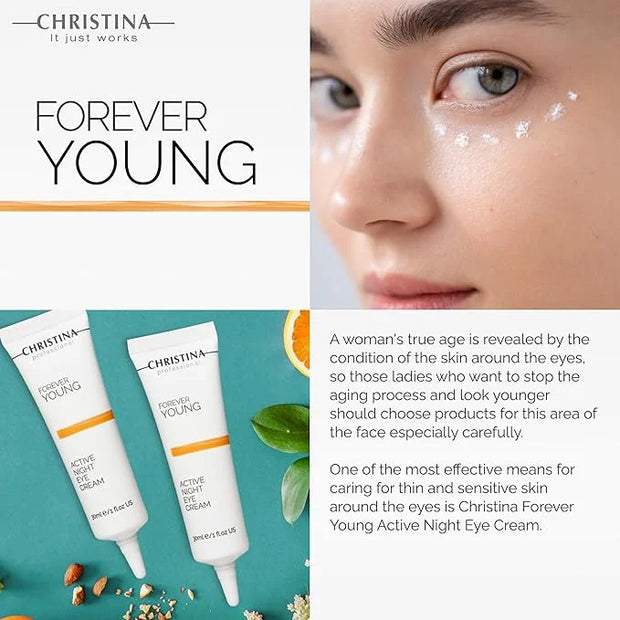 '-CHRISTINA- Forever Young Active Eye Night Cream with Retinol | Avocado Oil Eye Cream | Rejuvenates, Moisturizes, and Nou...