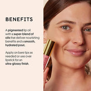 Winky Lux Very There Lip Oil, Hydrating Baby Pink Tint with Jojoba Oil, Non-Sticky Glossy Lip Oil, Tinted Pink Gloss for J...