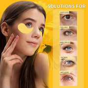 24K Gold Eye Masks for Dark Circles and Puffiness 70PCS, Under Eye Patches for Puffy Eyes Treatment, Under Eye Mask w/Caff...