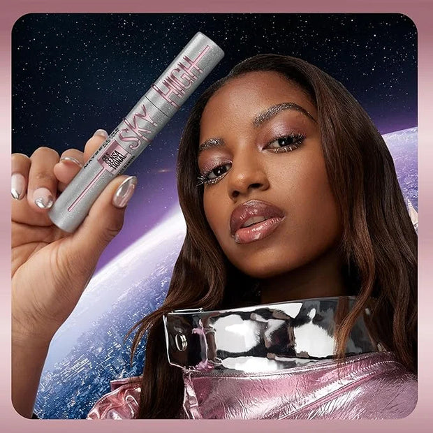 Maybelline Lash Sensational Sky High Glitter Mascara, Diamond Effect Eye Makeup for Lashes and Brows, Washable, Space Diam...