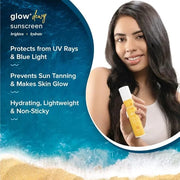 Glow+ Dewy Face Sunscreen with SPF 50+ & PA+++ | Blue Light Protection & No White Cast | Helps Give Glowing Skin with Papa...