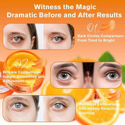 Vitamin C Eye Patches 2-Pack 120 PCS, Improving Skin Tone, Reducing Dark Circles and Refreshing, Collagen Eye Mask for Puf...