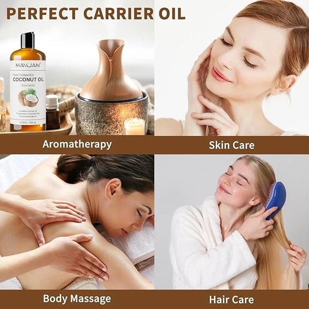 Pure Fractionated Coconut Oils Liquid 16oz 100% Natural USDA Certified Massage MCT Oil Organic&Moisturizer for Face Skin&H...