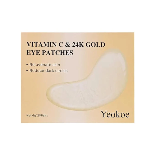 Under Eye Patches for Dark Circles,Puffy Eyes,20 Pairs Face Masks SkinCare With Vitamin C and 24k Gold - Product Image