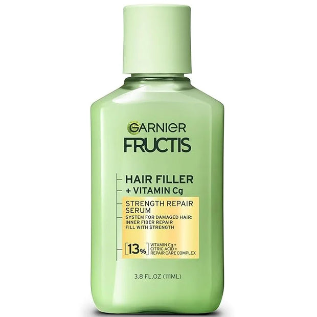 Garnier Fructis Hair Filler Strength Repair Serum Treatment with Vitamin Cg, Hair Serum for Weak, Damaged Split Ends, 3.8 ...