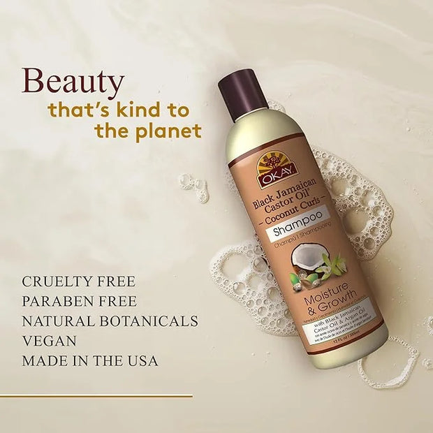 Okay Black Jamaican Castor Oil Shampoo - Natural, Moisturizing Jamaican Castor Shampoo, Strengthen & Restore Damaged Hair ...