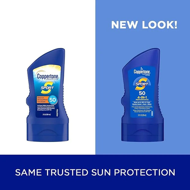 Coppertone SPORT Sunscreen Lotion SPF 50, Water Resistant Sunscreen, Broad Spectrum SPF 50 Sunscreen, Bulk Sunscreen Pack,...
