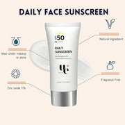 UV Clear SPF 50 Sunscreen with Zinc Oxide, UVA and UVB Protection, Broad Spectrum, Non-Greasy, No White- Cast, Soothing, W...