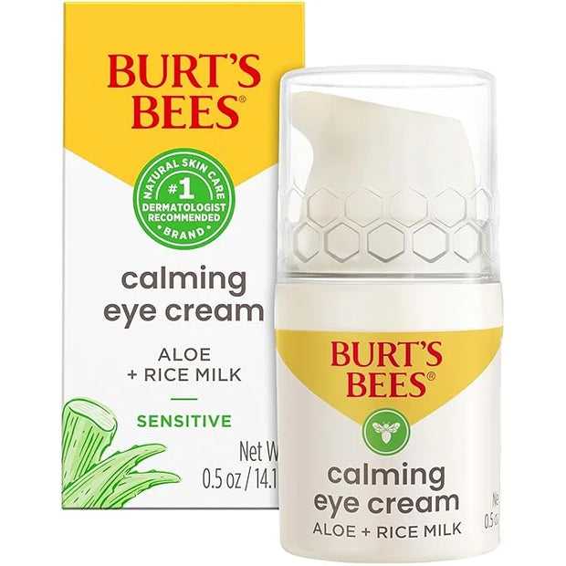 Burt's Bees Calming Eye Cream With Aloe and Rice Milk, Moisturizes Without Causing Redness or Irritation, 98.7 Percent Nat...